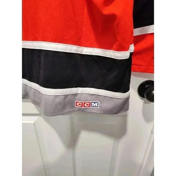 CCM made in canada USJDP HOCKEY Jersey RED BLACK Size ADULT LARGE - Picture 10 of 10